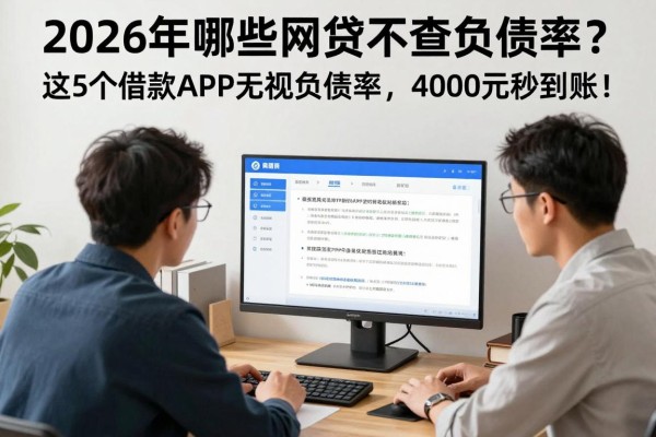 2026年哪些网贷不查负债率？这5个借款APP无视负债率，4000元秒到账！