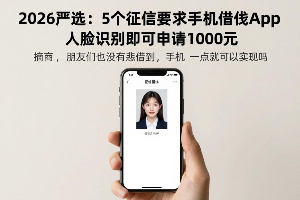 2026严选:5个对征信要求不高的手机借钱app,人脸识别即可申请1000元