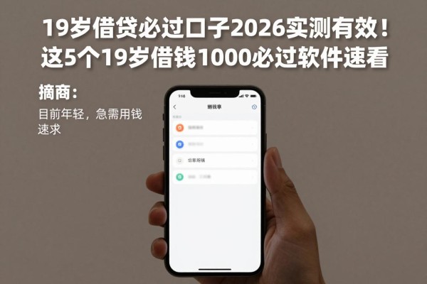 19岁借贷必过口子2026实测有效!这5个19岁借钱1000必过软件速看