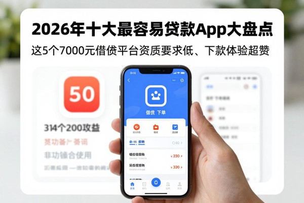 2026年十大最容易贷款的app大盘点!这5个7000元借款平台资质要求低、下款体验超赞