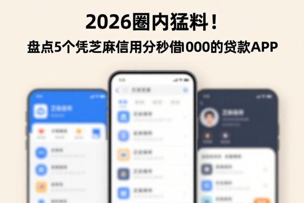 2026圈内猛料！盘点5个凭芝麻信用分秒借1000的贷款APP