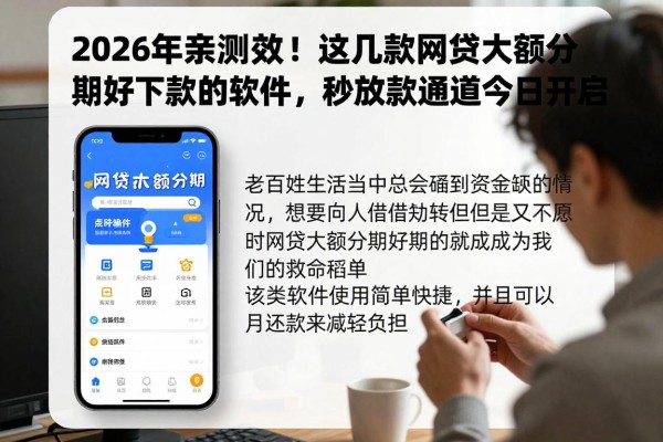 2026年亲测有效！这几款网贷大额分期好下款的软件，秒放款通道今日开启