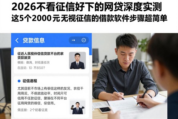 2026不看征信好下的网贷深度实测,这5个2000元无视征信的借款软件步骤超简单