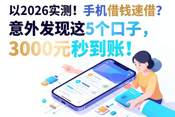 2026实测！手机借钱哪里快速借？意外发现这5个口子，3000元秒到账！