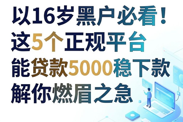 16岁黑户必看!这5个正规平台能贷款5000稳下款,解你燃眉之急