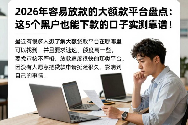 2026年容易放款的大额贷款平台盘点:这5个黑户也能下款的口子实测靠谱!