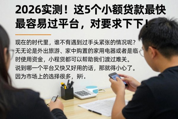 2026实测！这5个小额贷款最快最容易过平台，对要求下款！
