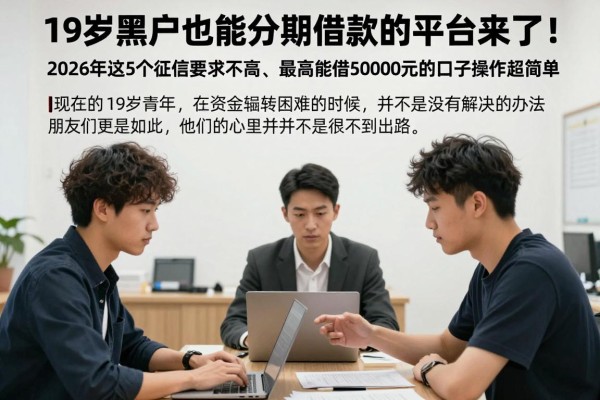 19岁黑户也能分期借款的平台来了!2026年这5个征信要求不高、最高能借50000元的口子操作超简单