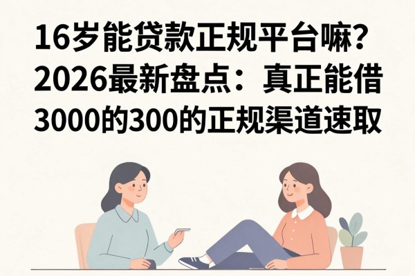 16岁能贷款正规平台嘛？2026最新盘点：真正能借3000的正规渠道速取