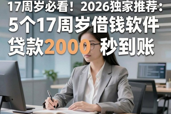 17周岁必看！2026独家推荐：5个17周岁借钱软件，贷款2000秒到账