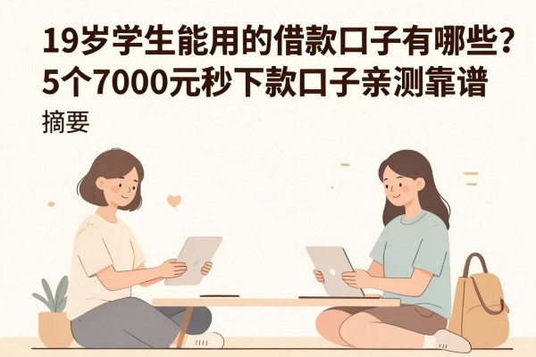 19岁学生能用的借款口子有哪些?5个7000元秒下款口子亲测靠谱