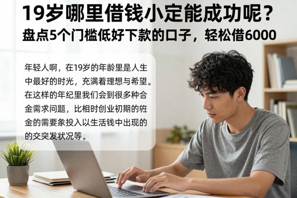 19岁哪里借钱一定能成功呢?盘点5个门槛低好下款的口子,轻松借6000