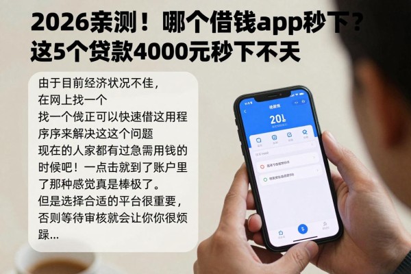 2026亲测!哪个借钱app秒下?这5个贷款4000元秒下软件对资质要求不高