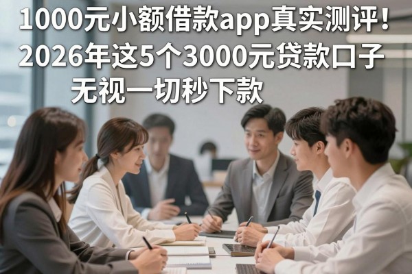 1000元小额借款app真实测评!2026年这5个3000元贷款口子无视一切秒下款