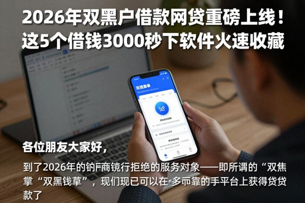 2026年双黑户借款网贷重磅上线!这5个借钱3000秒下软件火速收藏