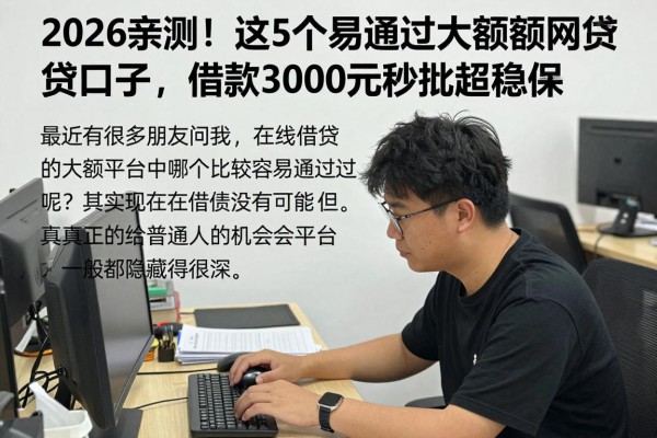 2026亲测!这5个易通过的大额网贷口子,借款3000元秒批超稳妥