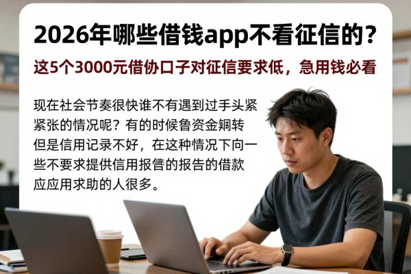 2026年哪些借钱app不看征信的?这5个3000元借款口子对征信要求低,急用钱必看!