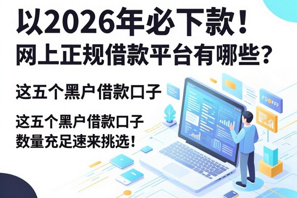 2026年必下款！网上正规借款平台有哪些？这五个黑户借款口子数量充足速来挑选！