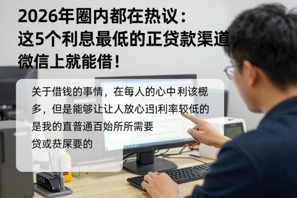 2026年圈内都在热议：这5个利息最低的正规贷款渠道，微信上就能借！
