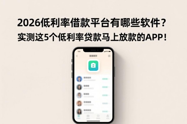 2026低利率借款平台有哪些软件?实测这5个低利率贷款马上放款的APP!