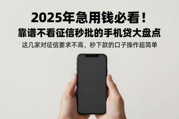 2025年急用钱必看！靠谱不看征信秒批的手机贷大盘点，这几家对征信要求不高、秒下款的口子操作超简单