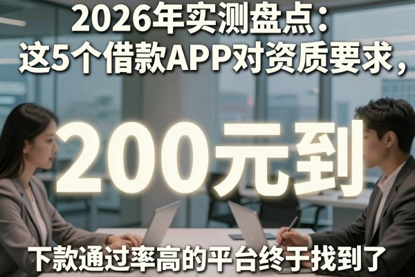 2026年实测盘点：这5个借款APP对资质要求，200元到，下款通过率高的平台终于找到了