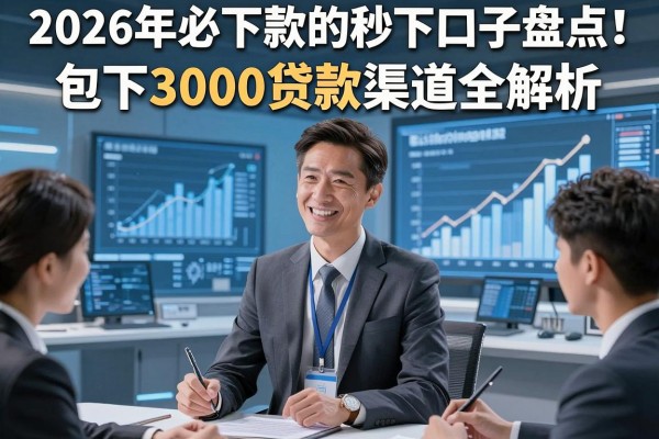 2026年必下款的秒下口子盘点！包下3000贷款渠道全解析