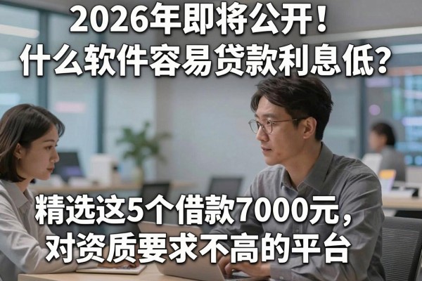 2026年即将公开!什么软件容易贷款利息低?精选这5个借款7000元、对资质要求不高的平台