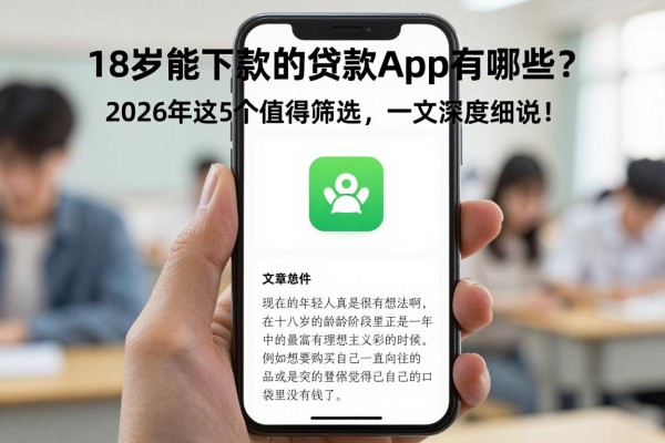 18岁能下款的贷款app有哪些？2026年这5个值得筛选，一文深度细说！