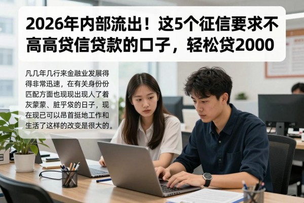 2026年内部流出！这5个征信要求不高的失信能贷款的口子，轻松贷2000