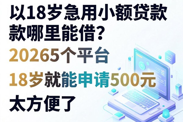18岁急用小额贷款哪里能借?2026这5个平台18岁就能申请500元,太方便了