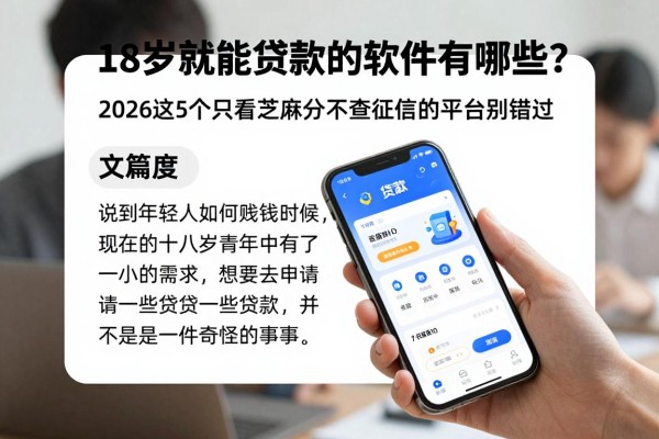 18岁就能贷款的软件有哪些？2026这5个只看芝麻分不查征信的平台别错过