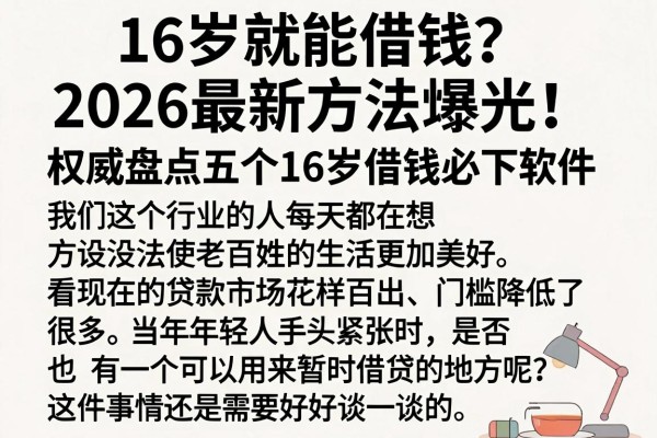 16岁就能借钱?2026最新方法曝光!权威盘点五个16岁借钱必下软件