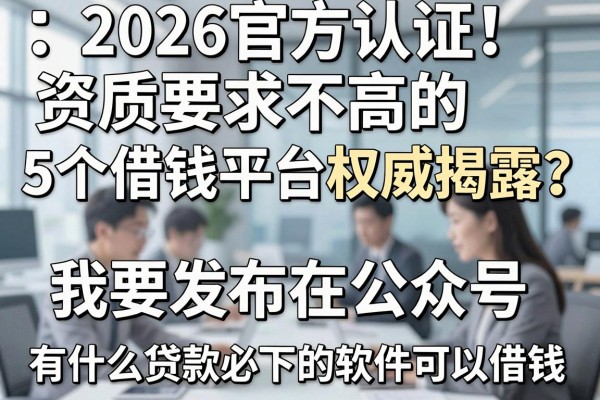 2026官方认证！资质要求不高的5个借钱平台权威揭露，有什么贷款必下的软件可以借钱？
