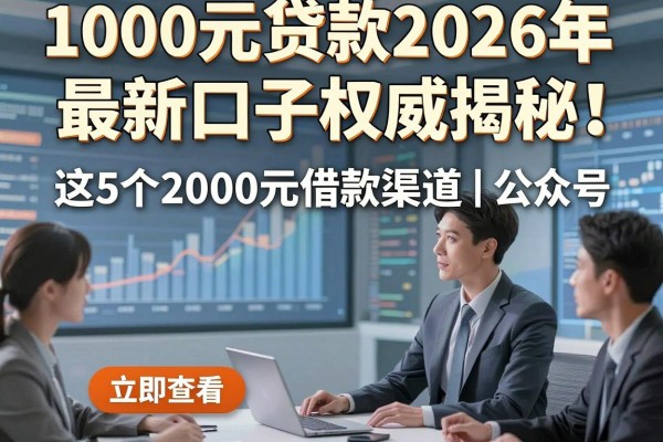 1000元贷款2026年最新口子权威揭秘!这5个2000元借款渠道立即查看