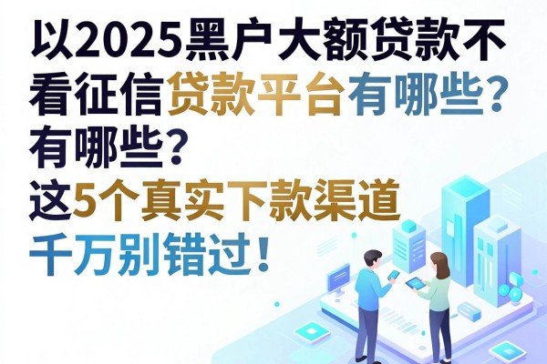 2025黑户大额贷款不看征信贷款平台有哪些？这5个真实下款渠道千万别错过！