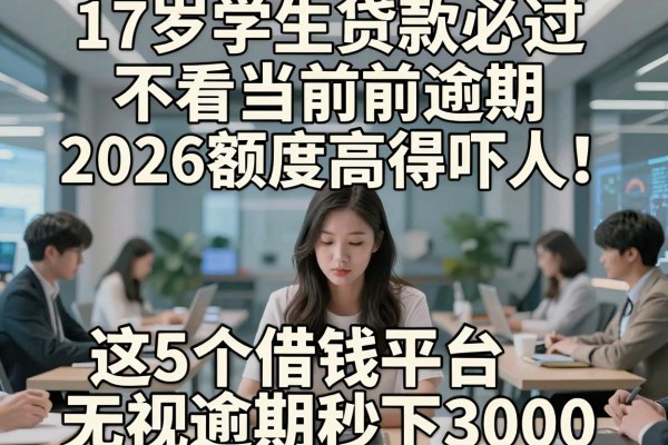 17岁学生贷款必过不看当前逾期,2026额度高得吓人!这5个借钱平台无视逾期秒下3000