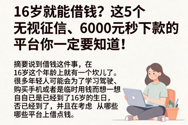 16岁就能借钱？这5个无视征信、6000元秒下款的平台你一定要知道！