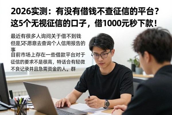 2026实测:有没有借钱不查征信的平台?这5个无视征信的口子,借1000元秒下款!