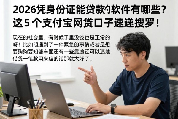2026凭身份证能贷款的软件有哪些?这5个支付宝网贷口子速速搜罗!