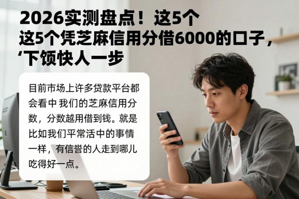 2026实测盘点!这5个凭芝麻信用分借6000的口子,下款快人一步