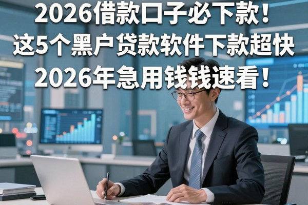 2026借款口子必下款!这5个黑户贷款软件下款超快,2026年急用钱速看