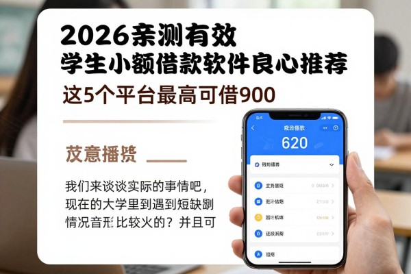 2026亲测有效！学生小额借款软件良心推荐，这5个平台最高可借9000