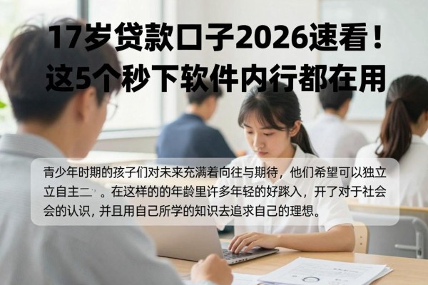 17岁贷款口子2026速看！这5个秒下软件内行都在用