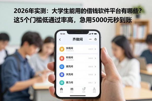 2026年实测:大学生能用的借钱软件平台有哪些?这5个门槛低通过率高,急用5000元秒到账