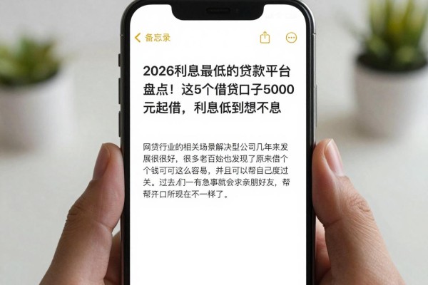 2026利息最低的贷款平台盘点！这5个借钱口子5000元起借，利息低到想不到
