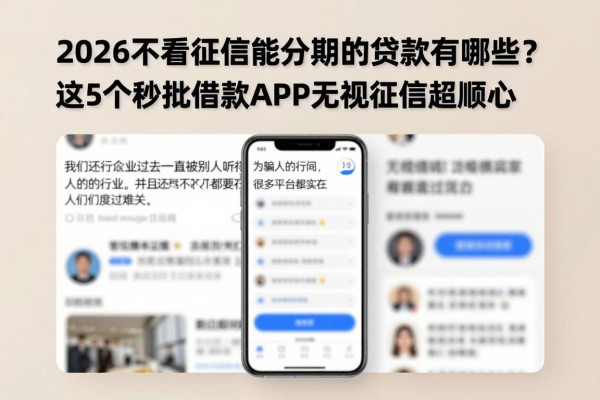 2026不看征信能分期的贷款有哪些？这5个秒批借款APP无视征信超顺心
