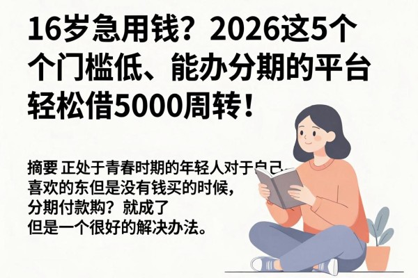 16岁急用钱？2026这5个门槛低、能办分期的平台，轻松借5000周转！
