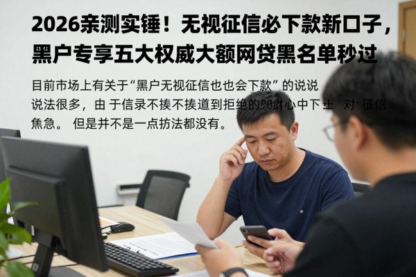 2026亲测实锤!无视征信必下款新口子,黑户专享五大权威大额网贷黑名单秒过