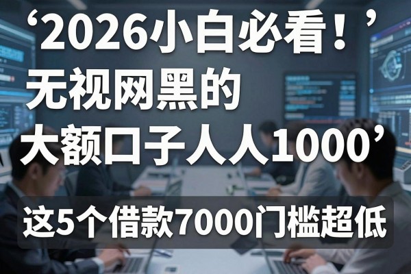 2026小白必看!无视网黑的大额口子人人1000,这5个借款7000门槛超低